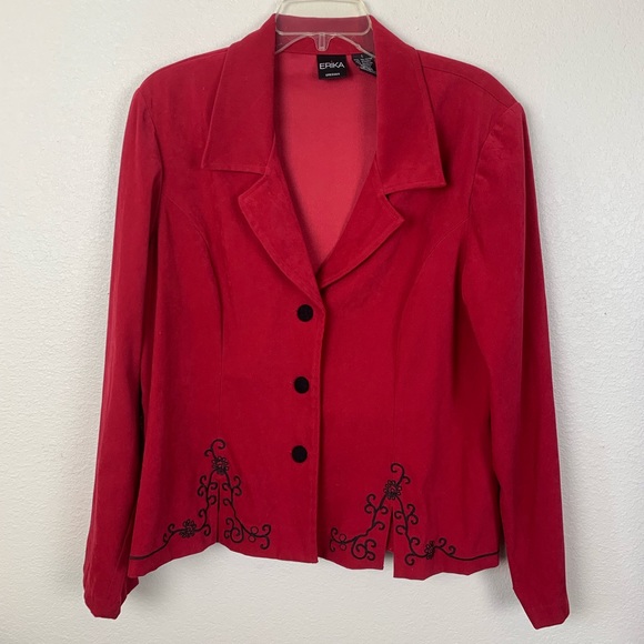 Erika Jackets & Blazers - Erika Career Blazer Jacket Floral Embroidery Large